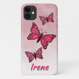 Ombre Pink Monarch Butterflies iPhone/iPad case