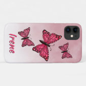 Ombre Pink Monarch Butterflies iPhone/iPad case (Achterkant (horizontaal))
