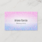 Ombre Pink Paars Glitter Iridescent Visitekaartje (Voorkant)