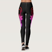 Ombré Pink & Paarse Cherry Blossom Spandex Leggings (Achterkant)
