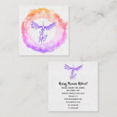 *~* Ombre Pink Peach Flame Phoenix Rings of Fire Vierkante Visitekaartje (Voorkant / Achterkant)