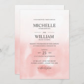 Ombre Pink Plain Elegant Wedding Kaart (Voorkant / Achterkant)
