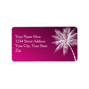 OMBRÉ PINK TROPICAL PALMS Adres Etiket