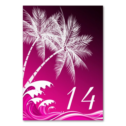 OMBRÉ PINK TROPICAL PALMS Table Kaart (Voorkant)
