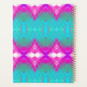 Ombre Pink Turquoise Blue Tie Dye Elegant Monogram Planner (Achterkant)
