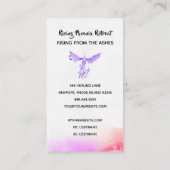 *~* Ombre Pink Violet Peach Feathers Phoenix Visitekaartje (Achterkant)