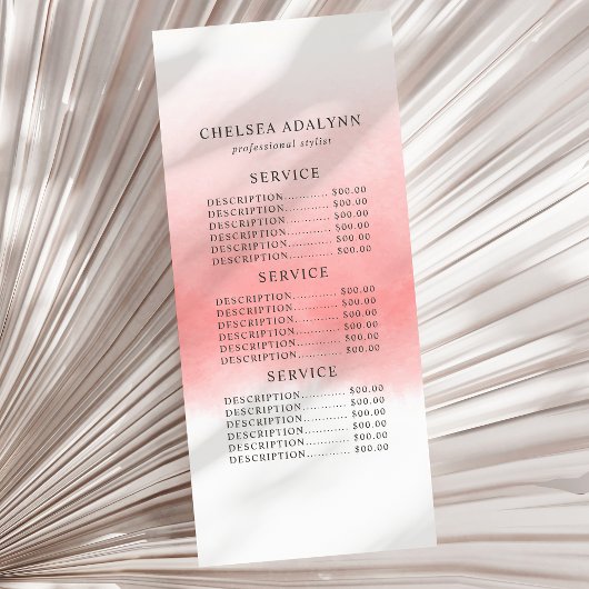 Ombre Pink Waterverf Minimalistische Rack Kaart