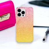Ombre Pink Yellow Glitter Sparkles Case-Mate iPhone Case