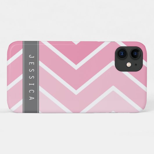 Ombre Pink Zig Zag Chevrons Pattern Case-Mate iPhone Case (Achterkant (horizontaal))