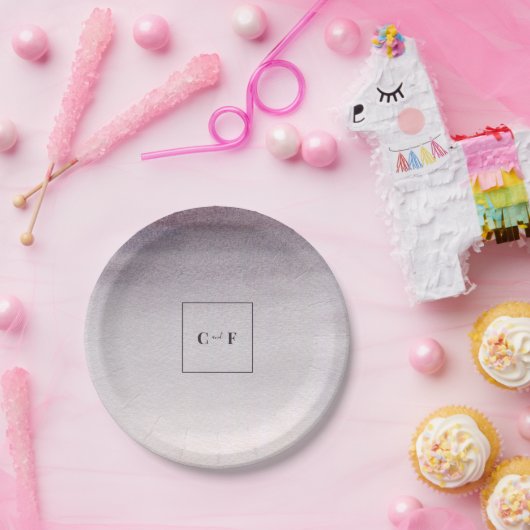 Ombre Plum & Pink Modern Simple Waterverf Wedding Papieren Bordje (Feest)