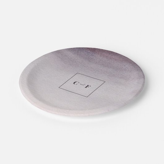 Ombre Plum & Pink Modern Simple Waterverf Wedding Papieren Bordje (Gekanteld)