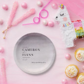 Ombre Plum & Pink Modern Simple Waterverf Wedding Papieren Bordje (Feest)