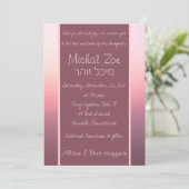 Ombre Plum-uitnodiging Kaart (Staand voorkant)