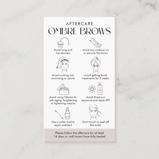 Ombré Poeder Brows Aftercare Modern Cream & White Visitekaartje (Voorkant)