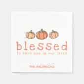 Ombre Pumpkin Gepersonaliseerde Thanksgiving Servet (Voorkant)