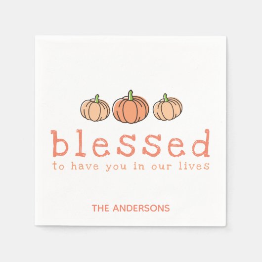 Ombre Pumpkin Gepersonaliseerde Thanksgiving Servet (Voorkant)