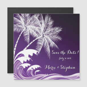 OMBRÉ PURPER TROPISCHE PALMEN Save the Date Magnetische Uitnodiging