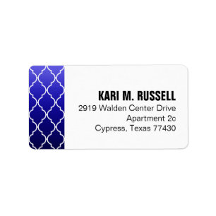 Ombre Quatrefoil Geometrische Mailing   marine Ind Etiket