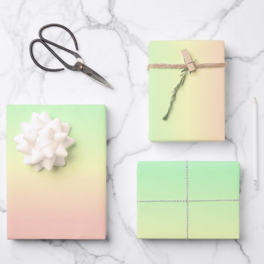 Ombre Rainbow Abstract pastel Pattern Inpakpapier Vel (Voorkant)