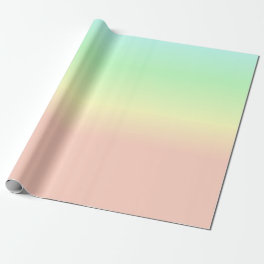 Ombre Rainbow Abstract Pastel Roze Patroon Cadeaupapier (Uitgerold)