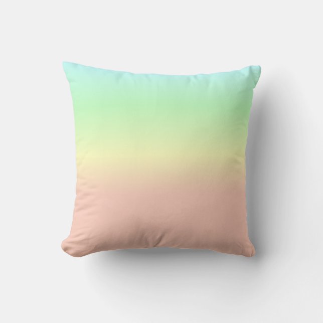 Ombre Rainbow Abstract Pastel Roze Patroon Kussen (Voorkant)
