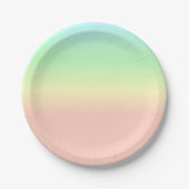 Ombre Rainbow Abstract Pastel Roze Patroon Papieren Bordje (Voorkant)