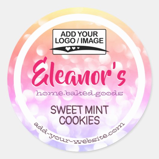 Ombre Rainbow Logo Cake Product Packaging Label (Voorkant)