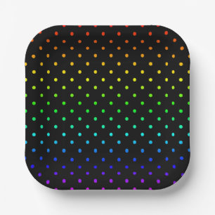 Ombre Rainbow Polka Dots Gradient kleurrijk Papieren Bordje