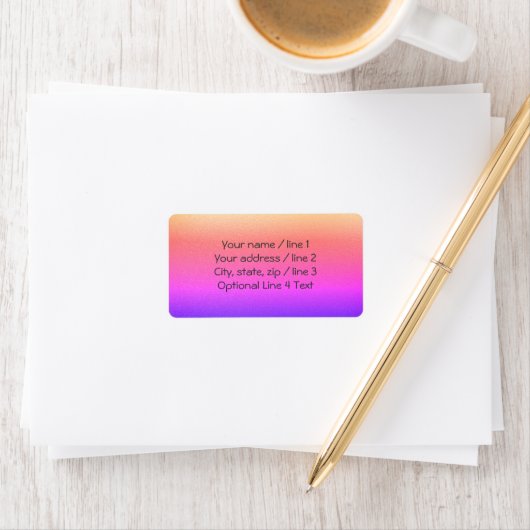 Ombre Rainbow Sunset | Shimmery Bookplate-labels Etiket (Insitu)