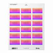 Ombre Rainbow Sunset | Shimmery Bookplate-labels Etiket (Full Sheet)