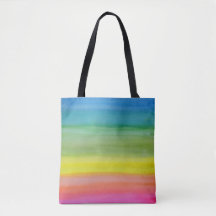 Ombre Rainbow Waterverf Print Tas