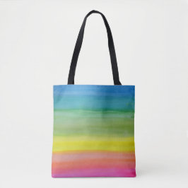 Ombre Rainbow Waterverf Print Tas