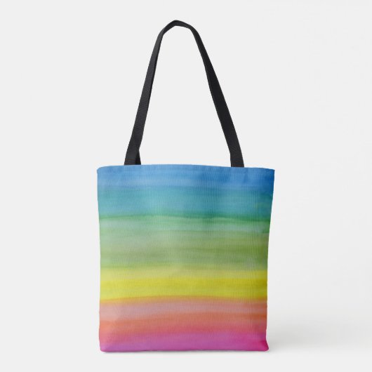 Ombre Rainbow Waterverf Print Tas (Achterkant)