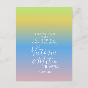 Ombre Rainbow Yellow Blue Pink Weddenschap Harteli Briefkaart