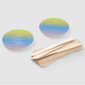 Ombre Rainbow Yellow Blue Pink Weddenschap Harteli Handwaaier (Niet-gemonteerd)