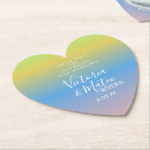 Ombre Rainbow Yellow Blue Pink Weddenschap Harteli Kartonnen Onderzetters (Gekanteld)