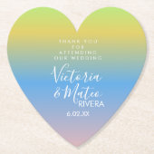 Ombre Rainbow Yellow Blue Pink Weddenschap Harteli Kartonnen Onderzetters (Voorkant)