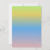 Ombre Rainbow Yellow Blue Pink Wedding Invitation Kaart (Achterkant)