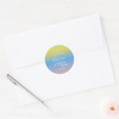Ombre Rainbow Yellow Blue Pink Wedding Ronde Sticker (Envelop)