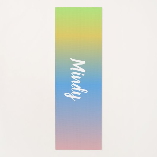 Ombré Rainbow Yellow Blue Yoga Mat (Voorkant)
