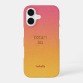 Ombre Red Personalize Quote & Naam iPhone Case 16 Hoesje (Achterkant)