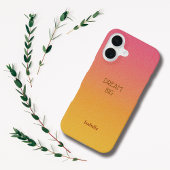 Ombre Red Personalize Quote & Naam iPhone Case 16 Hoesje
