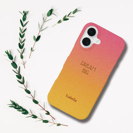 Ombre Red Personalize Quote & Naam iPhone Case 16 Hoesje