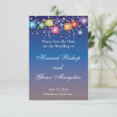 Ombre Regenboog Lantaarns Trouw Save The Date Kaart (Staand voorkant)