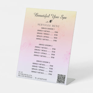 *~* Ombre Regenboog Pastel Tafel Voetstuk Bord Reclamebord Met Voetstuk