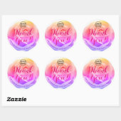 Ombre Regenboog Roos Bloem Bedankt Labels Logo (Vel)