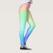 ombre regenbooggradiënt holografische Vaporgolf Leggings (Rechts)