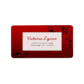 Ombre rode rozen retouradres etiket (Voorkant)