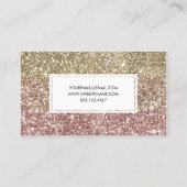 Ombre Roos Pink Gold Glitter Girly Visitekaartjes (Achterkant)