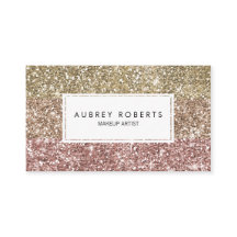 Ombre Roos Pink Gold Glitter Girly Visitekaartjes
